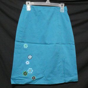 E & YOU size 3 blue floral skirt